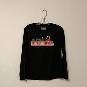 Black Long-Sleeved Hot Buttered Run Technical T-Shirt